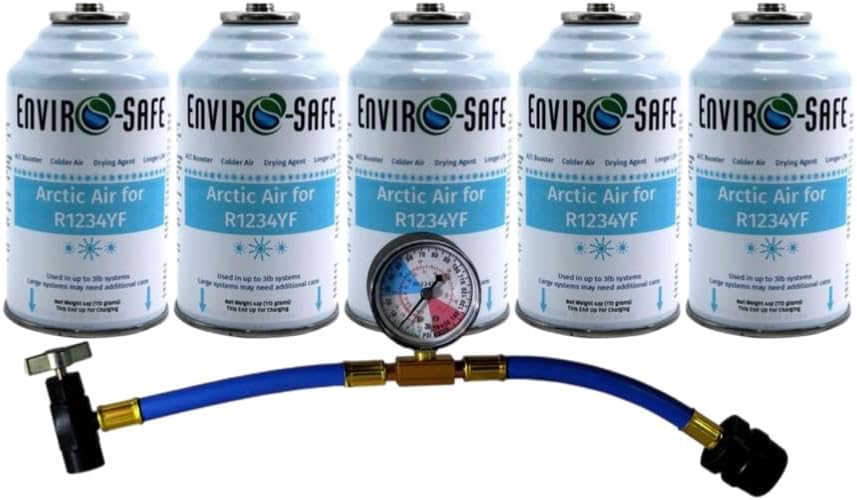r1234YF, 1234YF Refrigerant Support, Auto AC, Arctc Air,w/ 1234YF Gauge (5 Pack)