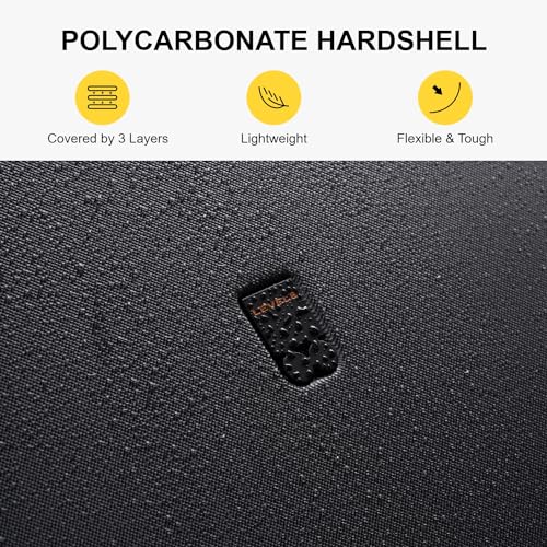 LEVEL8 Trunk Luggage, Large Suitcase 28 Inch Luggage with Spinner Wheels, Luminous Textured 28 Inch Checked Large Luggage, Lightweight Hard Case with Tsa Lock, 28 Inch, Black