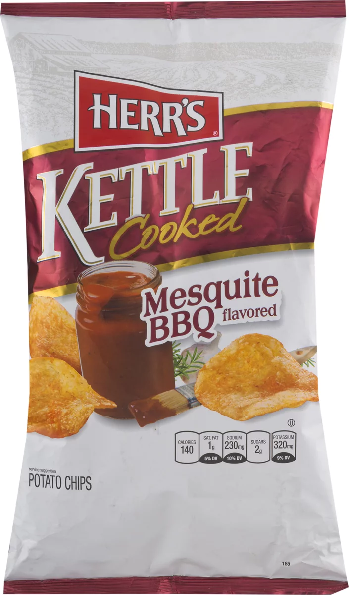 Herr's Kettle Cooked Mesquite BBQ Potato Chips, 4-Pack 7.5 oz.Bags