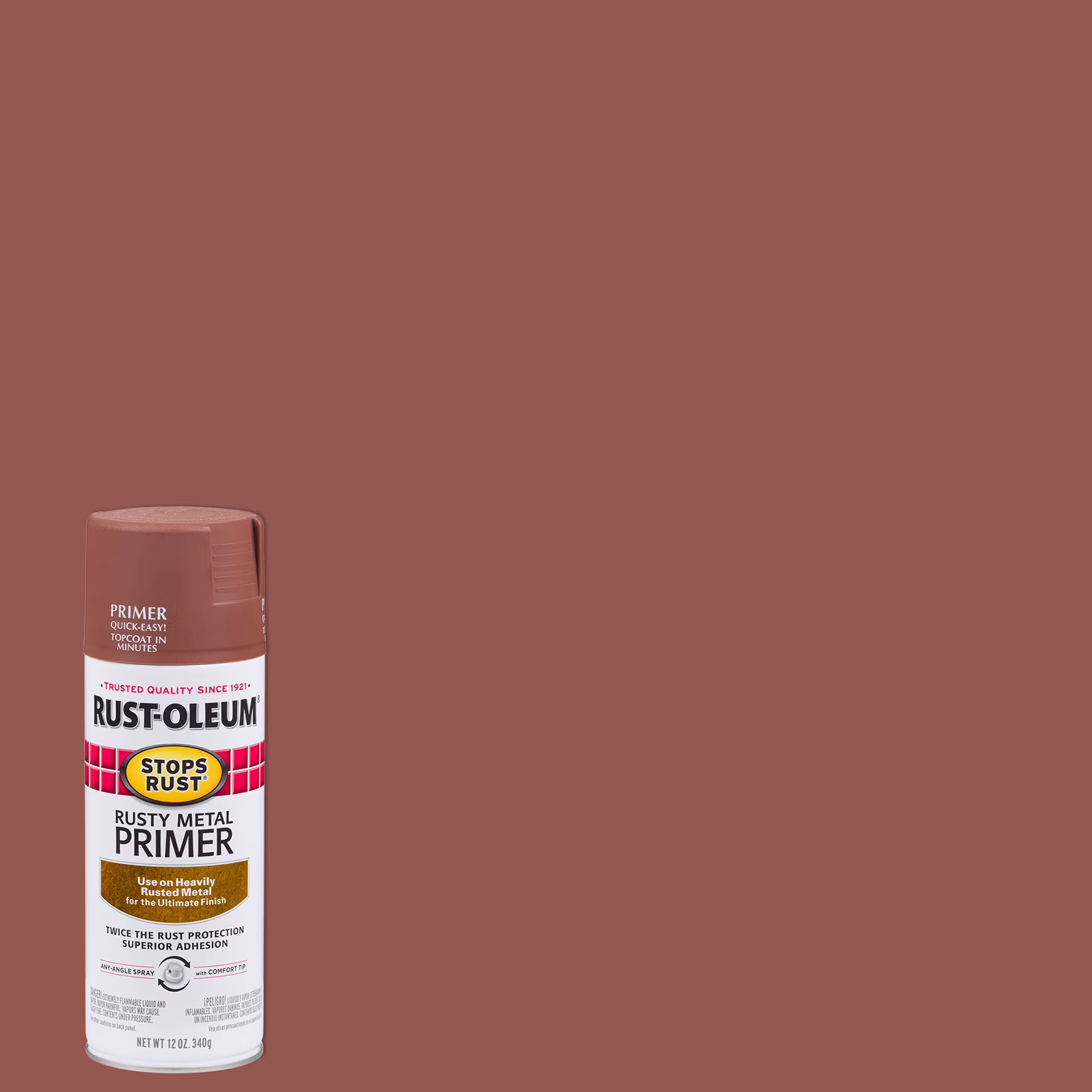 Rusty Metal Primer, Rust-Oleum Stops Rust Flat Spray Paint, 12 oz, 6 Pack