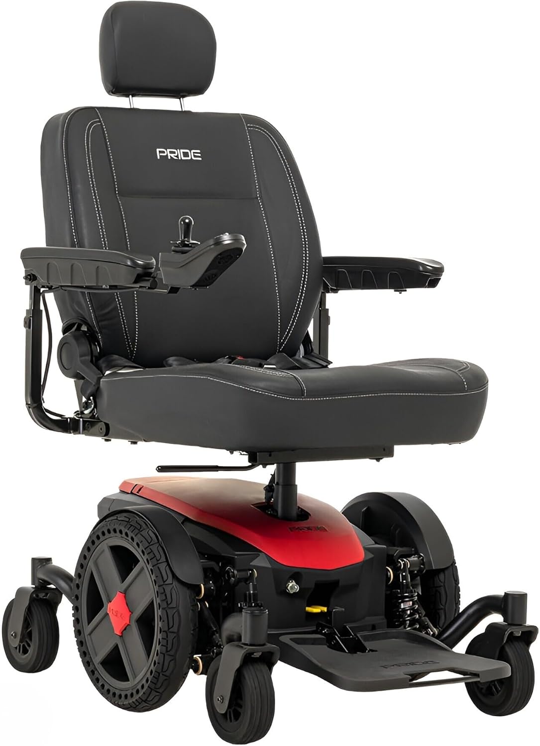 Pride Jazzy EVO 614 HD Power Chair - Electric Wheelchair Scooter for Adults, 450 Lbs Weight Capacity, NF-22 Battery, Cardinal Red, 24x