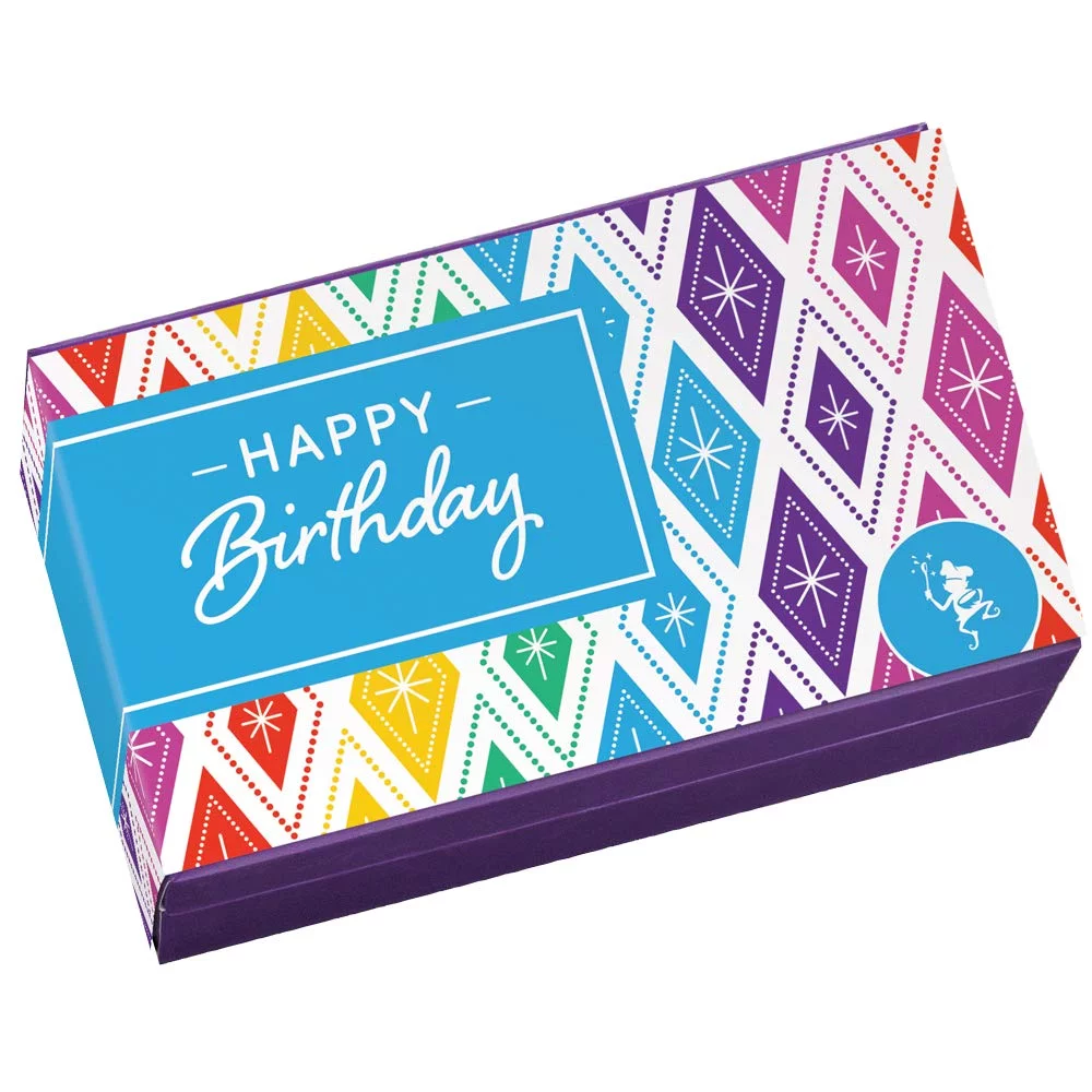 Birthday Half-Dozen Individually Wrapped Gourmet Chocolate Food Gift Basket - 3 Inch Square Full-Size Brownies - 6 Pieces - Item HB160