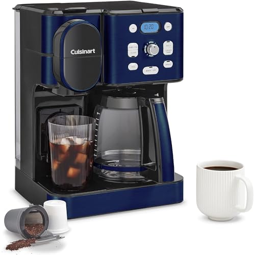 Cuisinart SS-16 Coffee Center 2-in-1 Coffeemaker and Single Serve Combo Brewer, Navy Blue Bundle with 1 Year CPS Enhanced Protection Pack