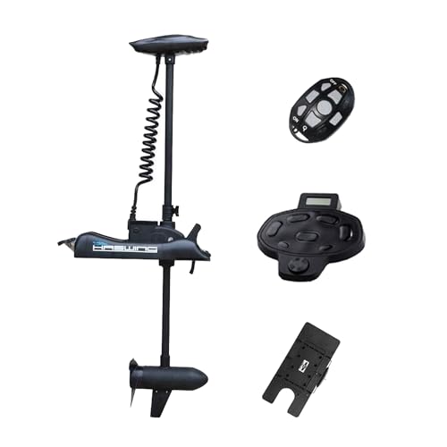 Black Haswing Cayman 12V 55lbs 48 inch Bow Mount Electric Trolling Motor Lightweight, Variable Speed, with Foot Control/Quick Release Bracket for Bass Fishing Boats Freshwater/Saltwater