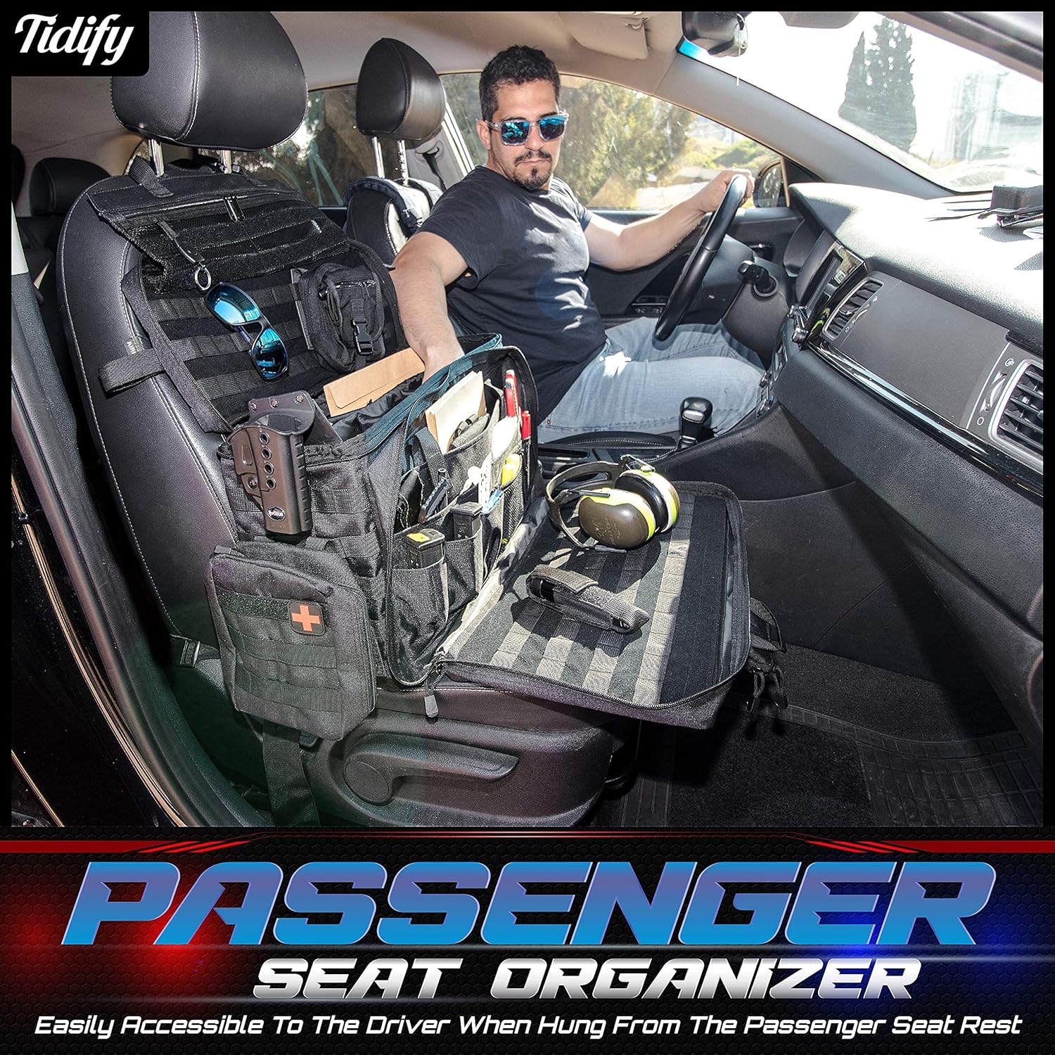 Patrol Bag for Law Enforcement - Police Tactical Gear Bag Car Seat Organizer, Range Bag & MOLLE Organizer with Tons of Storage and Comfort. Heavy Duty & Water Resistant. Space for Laptop.