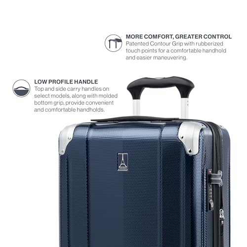 Travelpro Pathways 3 Hardside Expandable Luggage, 8 Spinner Wheels, Lightweight Hard Shell Suitcase, Carry On 21 Inch, Royal Blue
