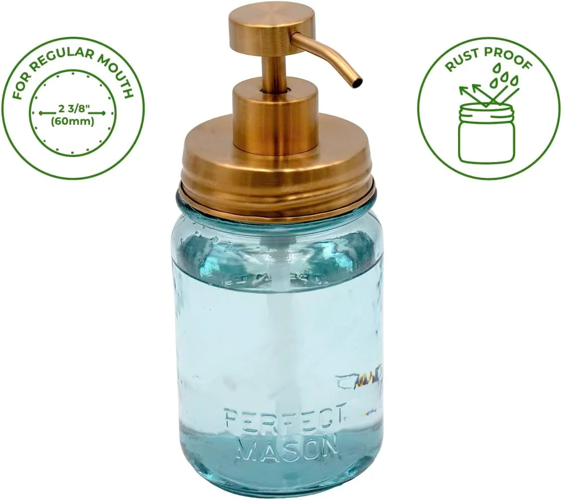 Matte Soap Pump Dispenser Lid Kit For Regular Mouth Jars By