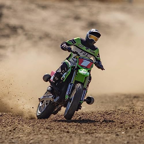 Losi RC Motorcycle Promoto-MX 1/4 Motorcycle Ready-to-Run Combo Includes Battery and Charger Pro Circuit LOS06002 Green