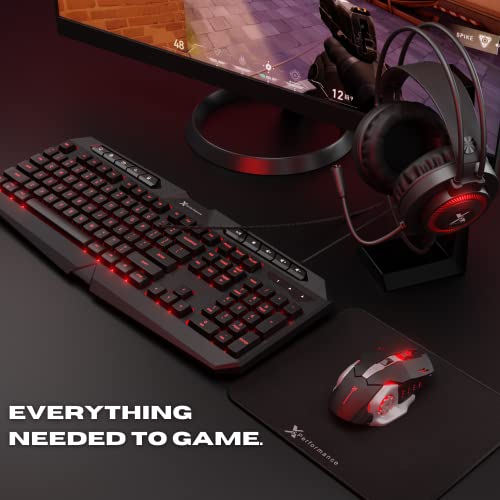X9 Performance Gaming Keyboard and Mouse Combo with Headset and Mouse Pad - 4 in 1 RGB Gaming Bundle for Xbox One, PS5, PS4, PC