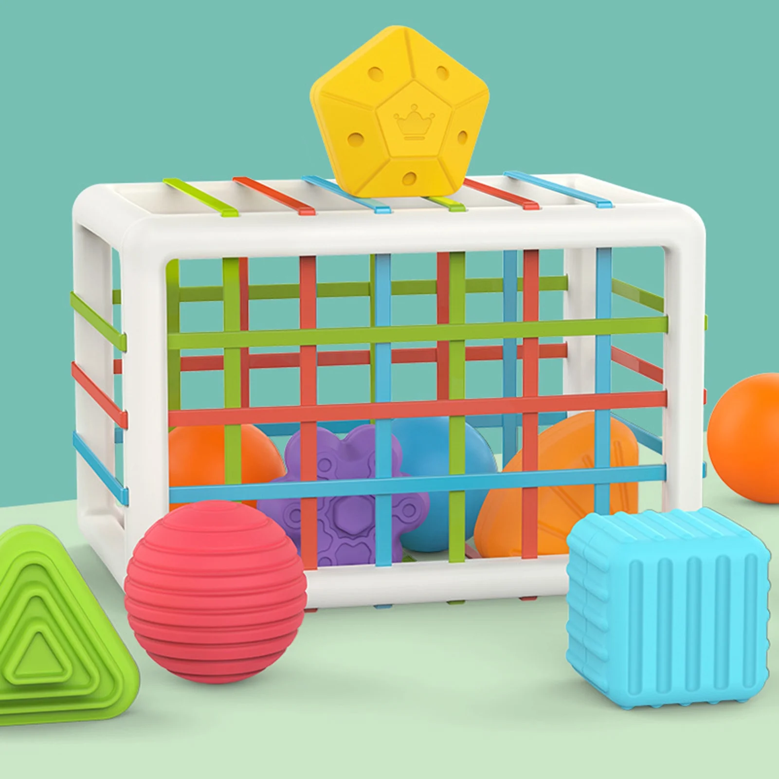 Travelwant Shape Sorter Baby Toys 12-18 Months, Montessori Learning, Developmental Toys, Storage Cube Bin & Sensory Shape Blocks, Fine Motor Skills, Birthday Gifts Toddler Boy Girl