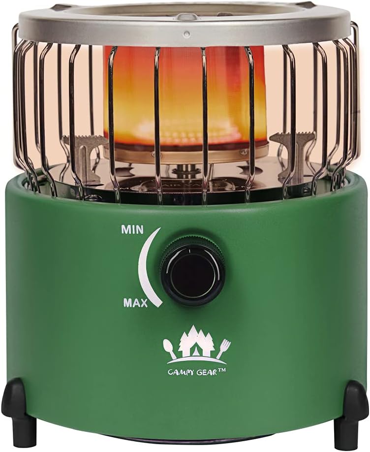 Campy Gear Chubby 2 in 1 Portable Propane Heater & Stove, Outdoor Camping Gas Stove Camp Tent Heater for Ice Fishing Backpacking Hiking Hunting Survival Emergency (Navy Blue)