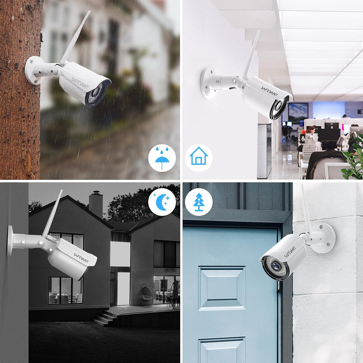 1080P Wireless Camera Security System with One Way Audio, SAFEVANT 8 Channel Home Surveillance NVR 2TB Hard Drive Pre-Installed with 4PCS IP Wifi Cameras Night Vision and Waterproof Expandable HD CCTV