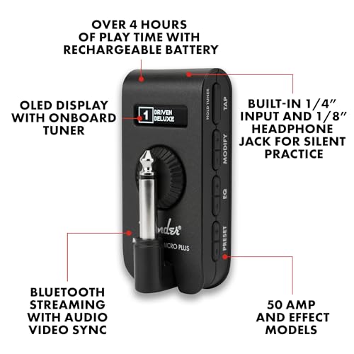 Fender Mustang Micro Headphone Amplifier, with 2-Year Warranty