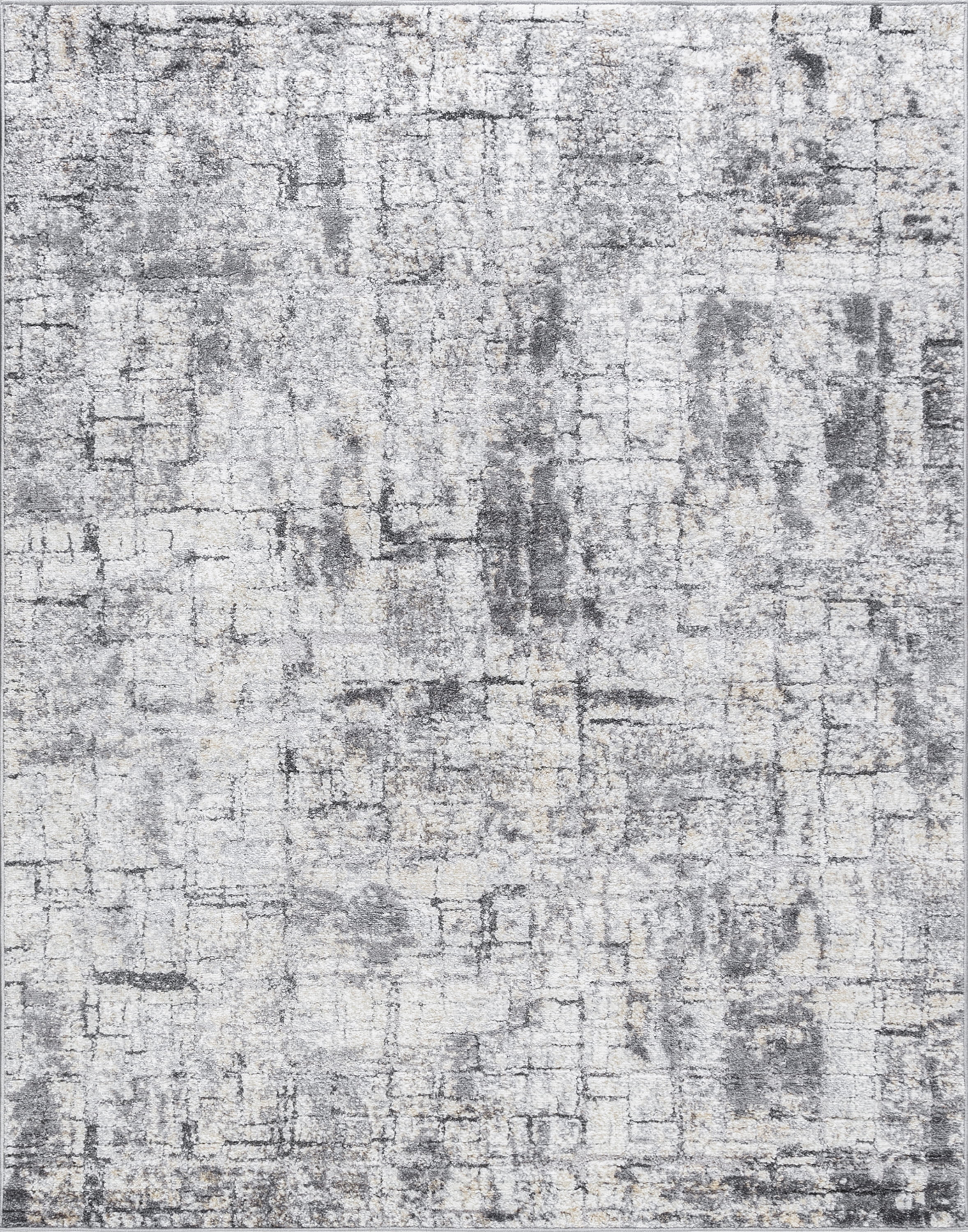Contemporary 8x10 Area Rug (7'10'' x 10'2'') Abstract Beige, Gray Living Room Easy to Clean