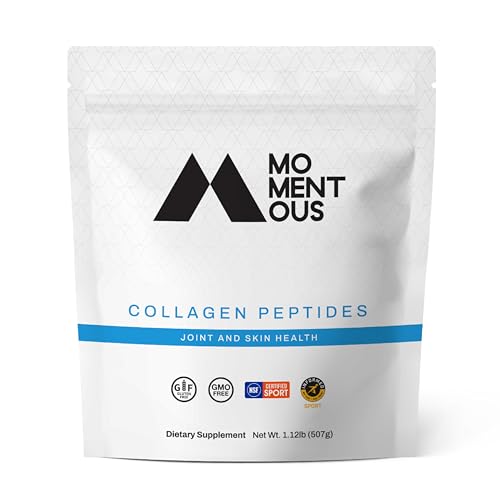 Momentous Grass Fed Collagen Peptides Powder - Collagen Protein Powder for Hair, Skin, Nails & Joint Health Support - Collagen Powder with Fortigel & Vitamin-C - Collagen for Women & Men (30 Servings)