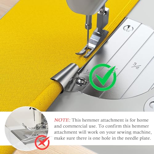 TIGARI Sewing Rolled Hemmer Foot, 7/8/9/10mm Rolled Hem Presser Foot, 4 Sizes Wide Hemming Machine Rolled Hem Pressure Foot Hand industrial Sewing Machine Sewing Accessories