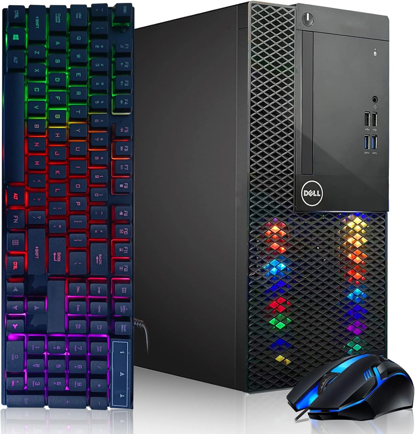 Dell RGB Gaming PC Desktop Computer - Intel Quad I5-7500 up to 3.8GHz, GeForce GTX 1660 Super 6G, 16GB DDR4 Memory, 256G SSD + 3TB, RGB Keyboard & Mouse, WiFi & Bluetooth 5.0, Win 10 Pro (Renewed)