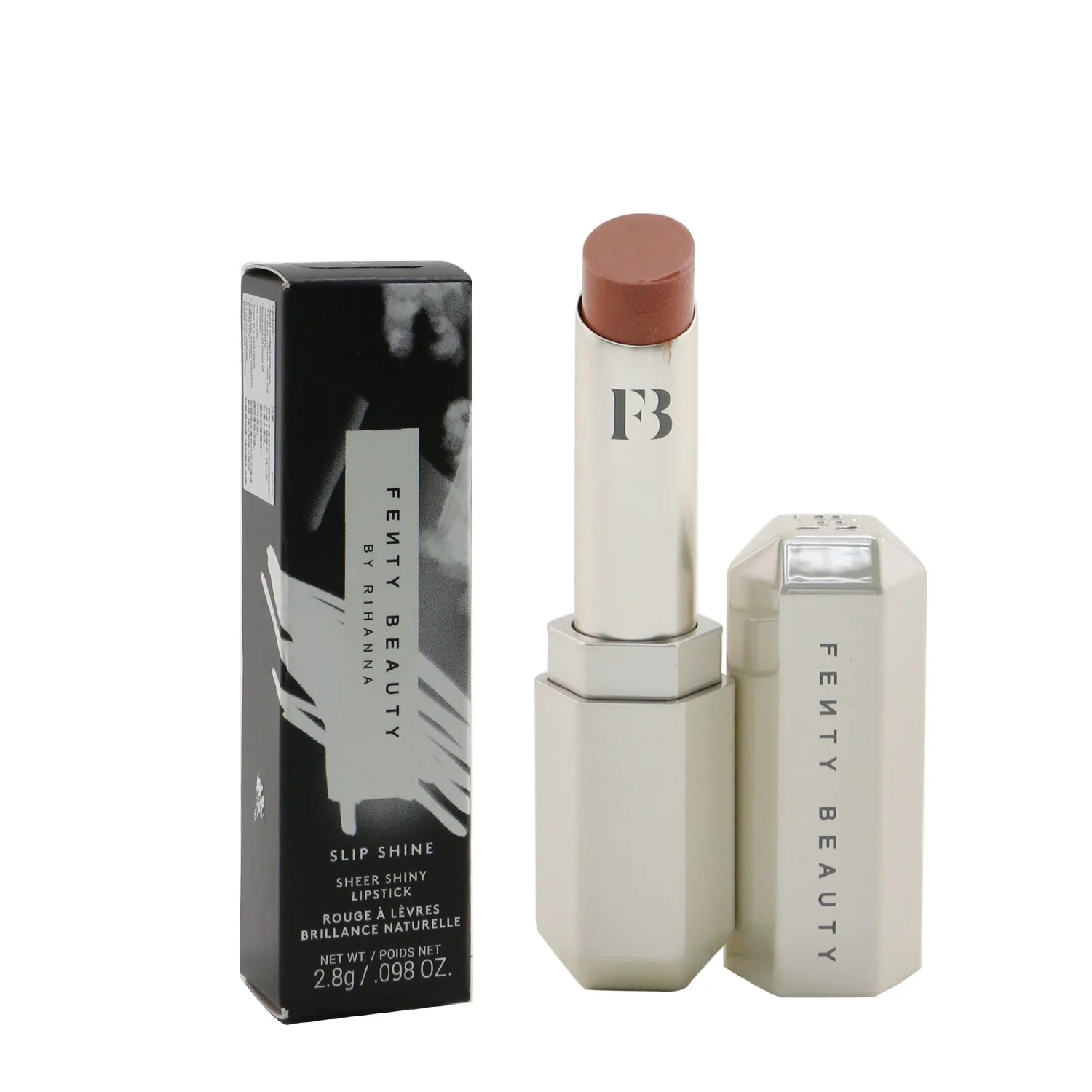 Fenty Beauty by Rihanna Slip Shine Sheer Shiny Lipstick - # 08 Cookies & Cocoa (Cocoa Berry)  2.8g/0.098oz