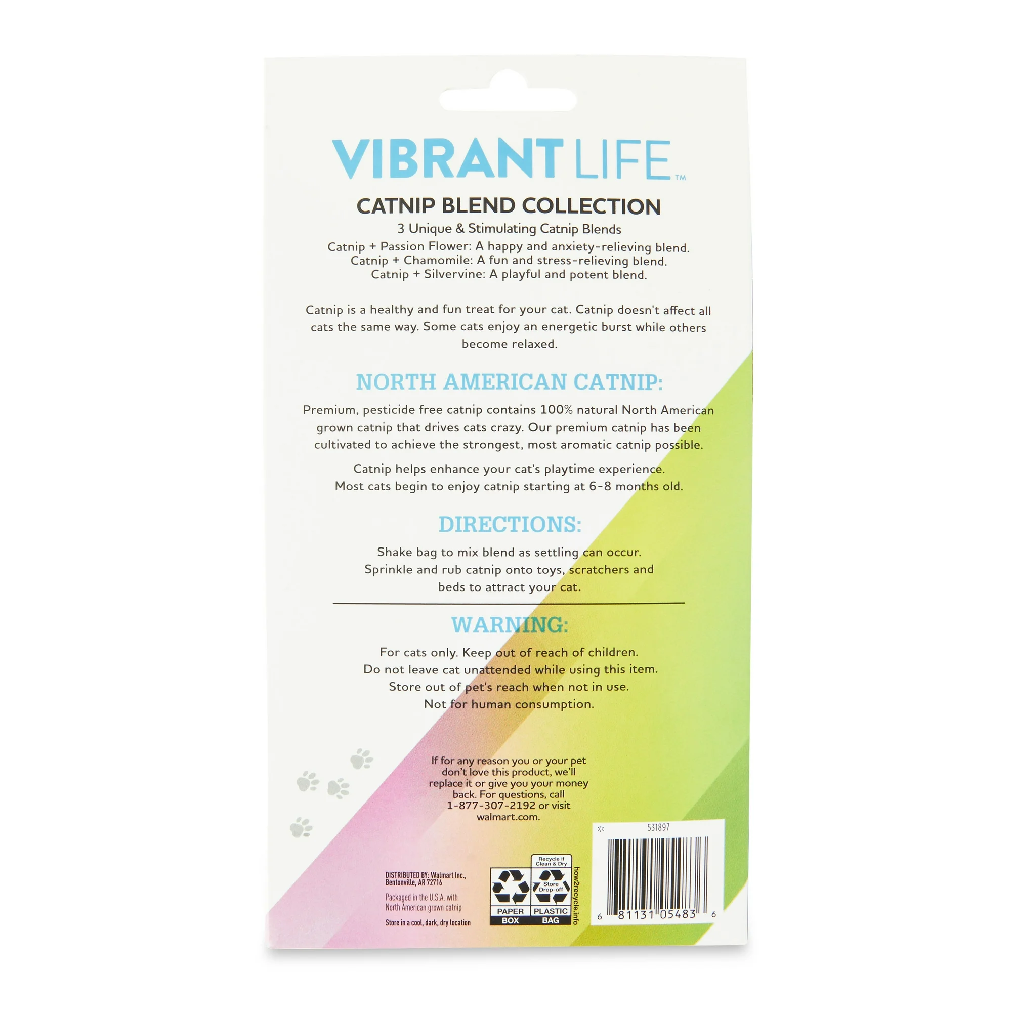 Vibrant Life Catnip Blends Collection 3 Pack 0.5 oz Includes Relaxing and Playful Blends