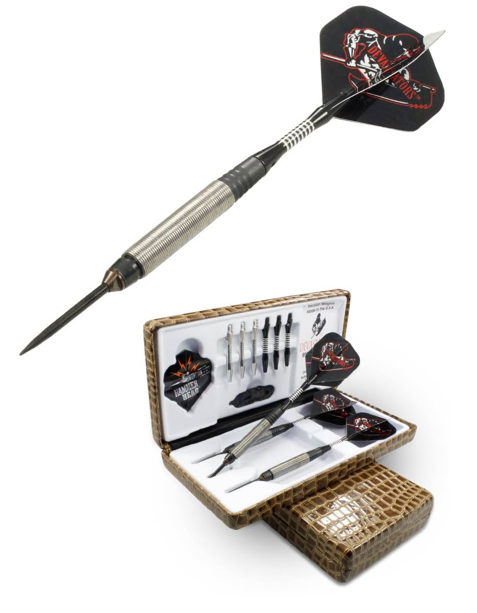 Bottelsen 25ED5R 25 G Hammer Head Devastators Steel Tip Edge Grip Dart - Black Steel 95 Percent Tungsten