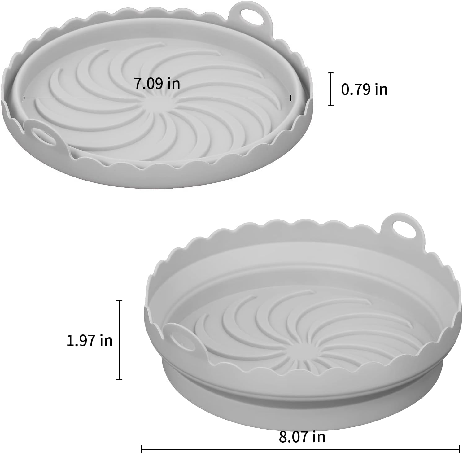 Air Fryer Silicone Liners for Ninja Air Fryer, Air Fryer Silicone Pot for Ninja/COSORI/Gourmia/PowerXL/InstantPot/Fabuletta/Philips Air Fryer, and Most 3 to 7 QT Airfryer