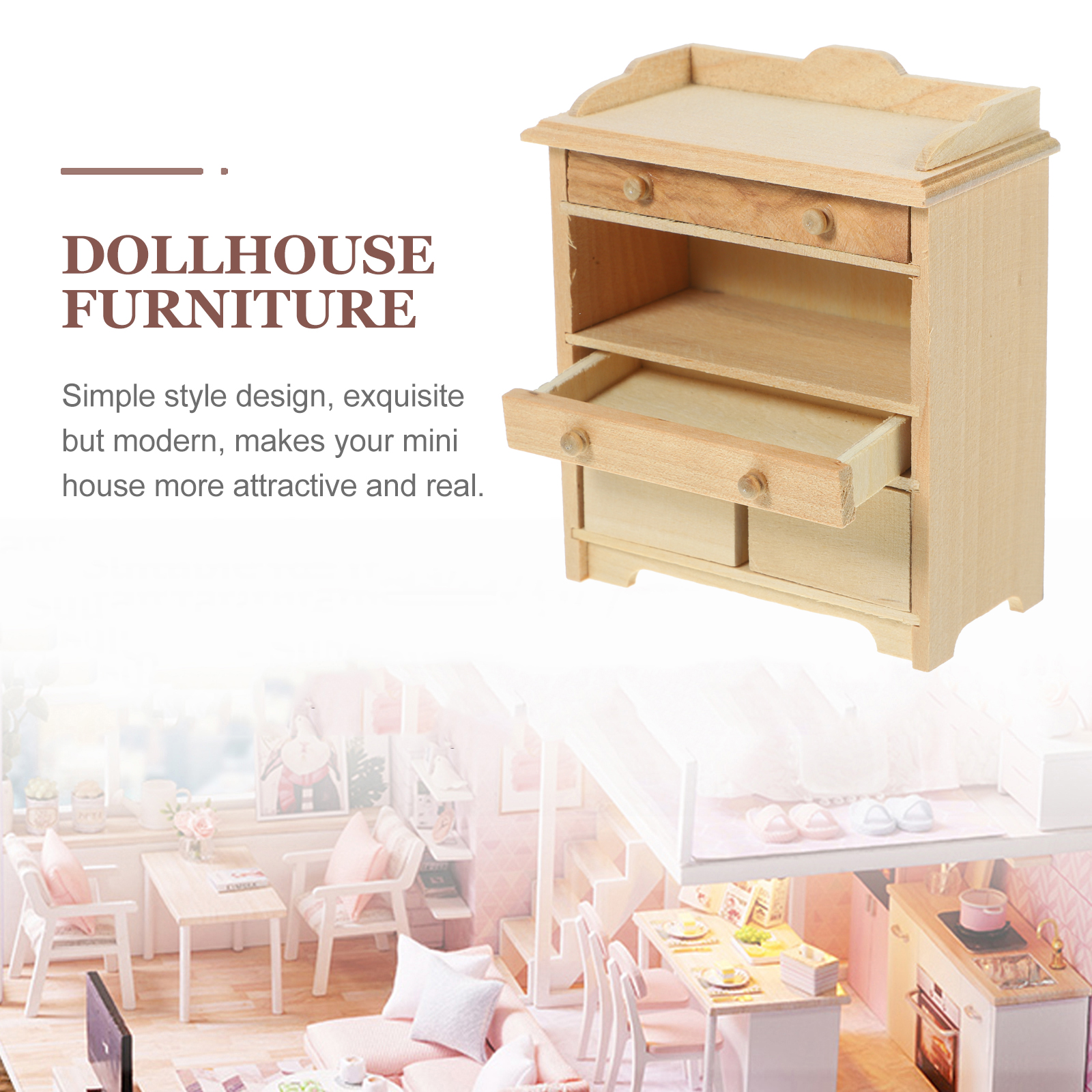 Doll House Decoration Mini Furniture for Dollhouse Miniature Tiny Ornaments 1:12 Scale Cabinet Micro Scene