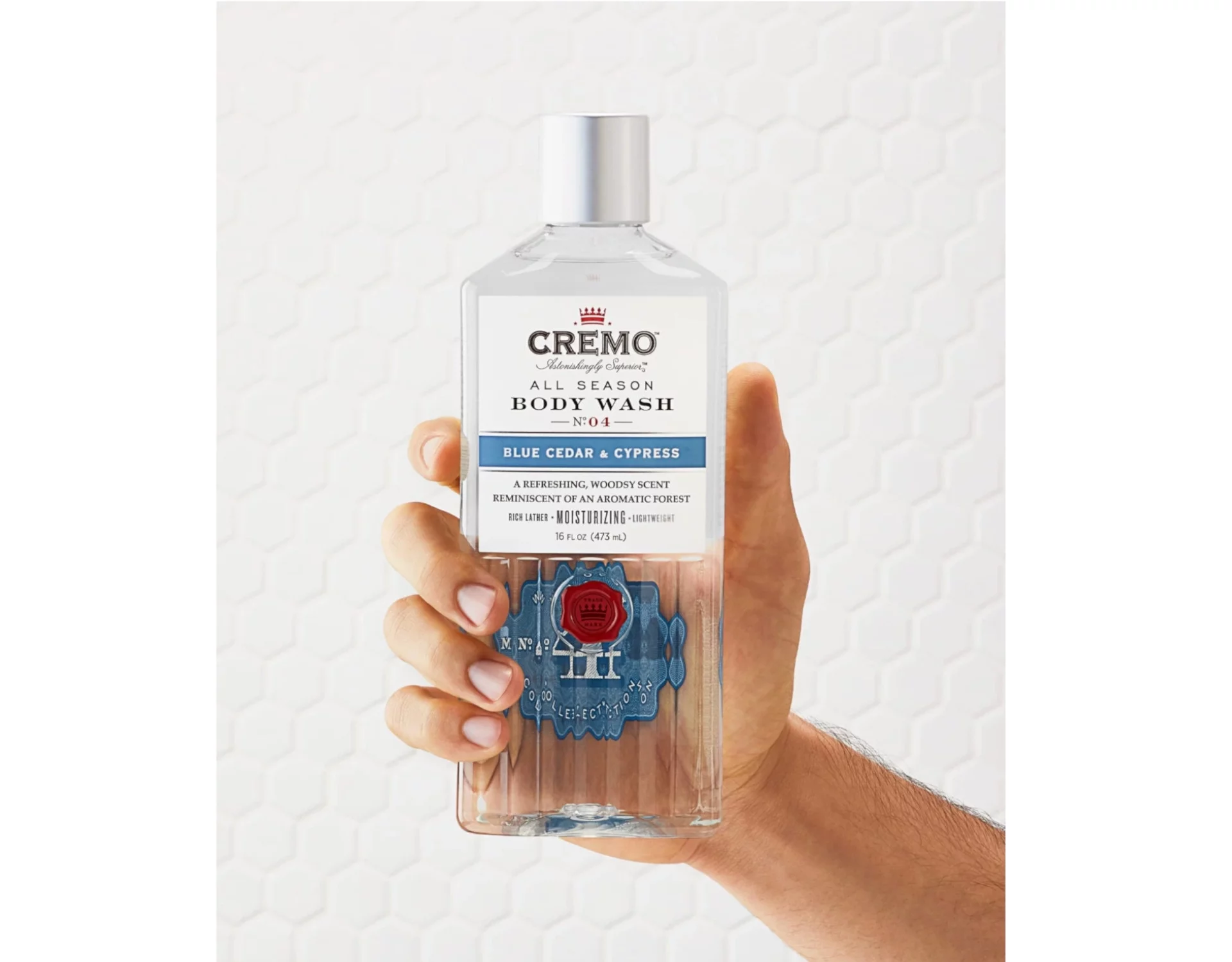 Cremo All Season Body Wash No. 4, Blue Cedar & Cypress, 16 Fl. Oz. - Pack of 6