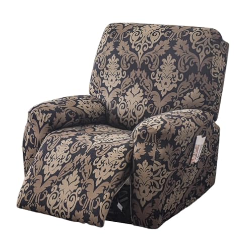 CRFATOP Recliner Slipcovers with Arms 4-Pieces Lazyboy Recliner Chair Cover Non Slip Recliner Slip Covers for Recliner Chair with Storage Pockets Furniture Protector for Living Room,16