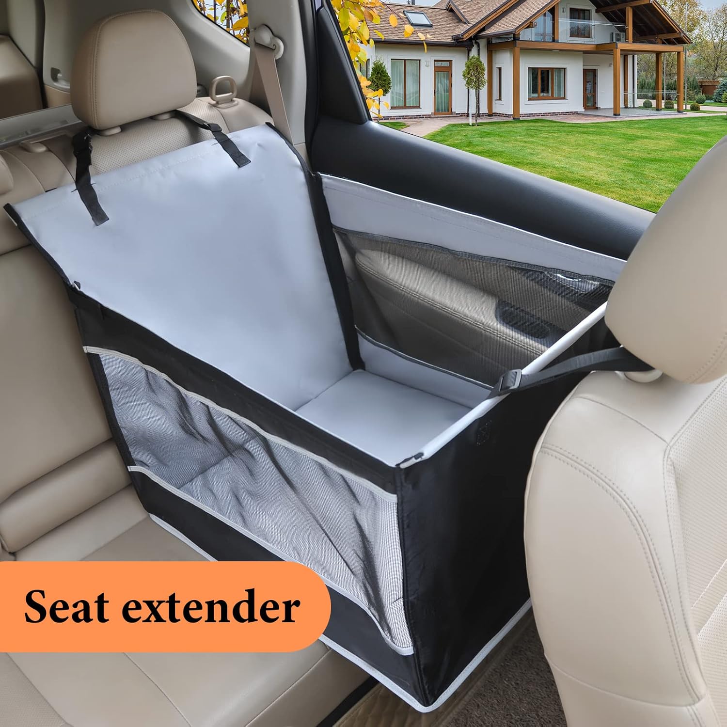 Adorepaw & Dog Car Seat for Large Dogs, Seat Extender for Car, Giving Your Pets a Comfortable Road Trip; Waterproof Materials Will Keeps Your Car Clean