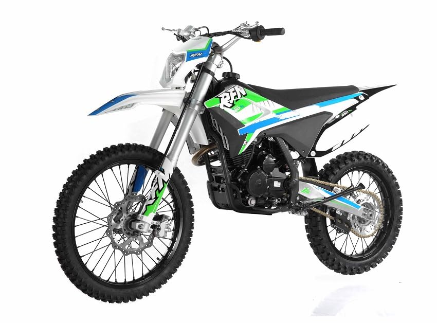 HHH Apollo Thunder 250cc RFN DLX with Headlight and 5 Speed Manual Clutch Thunder Proactive 250 Dirtbike 250cc Bike Racing Dirt Bike Deluxe (Blue)