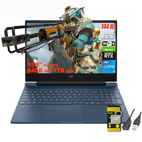 HP Victus 15 Gaming Laptop 15.6 FHD IPS Anti-Glare 144Hz Intel 8-core i5-12450H (Beat i7-11800H) 16GB RAM 512GB SSD GeForce RTX 3050 Backlit B&O Fast Charging Win11 w/ICP Accessory