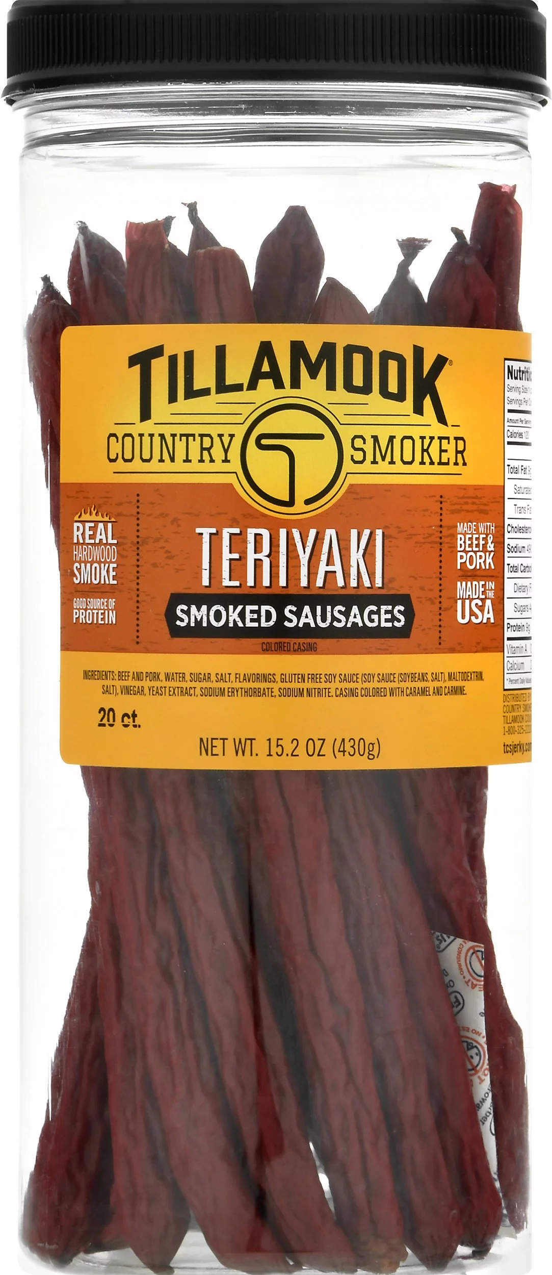 Tillamook Country Smoker - TERIYAKI BEEF STICK 20-Count .95 LBS-1 LBS Beef Jerky Meat Snack Camping Hiking
