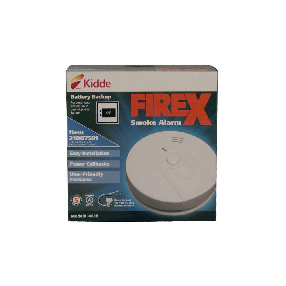 Kidde Firex Hardwired Smoke Detector with Ionization Sensor, 9-Volt Battery Backup, and Front Load Battery Door (12-Pack) i4618