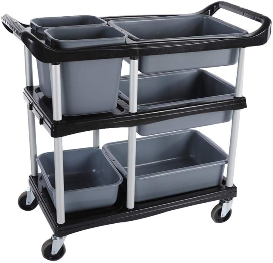 Storage Cart 3 Tier Heavy Duty Commercial Grade Utility Cart,Carts with Wheels,Multi-Function Mobile Shelving Unit Organizer for Hotel,Restaurant,Kitchen, Bedroom,Laundry Room (Size : 41