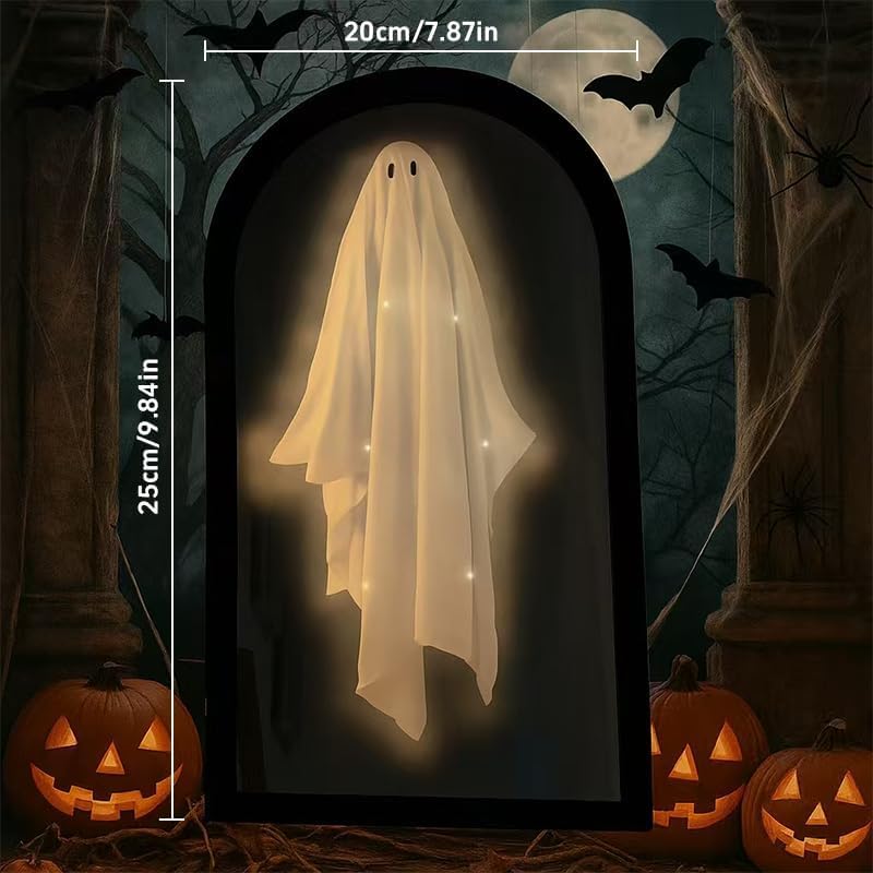 2025 Novelty Ghost Mirror with Creepy Eyes Ghost Halloween Ghostmirror Eerie Haunted House Apparition Indoor DIY Ghost Mirror for Halloween Decor