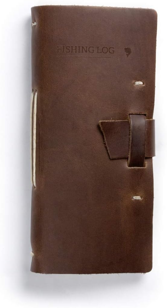 Rustico Leather Fishing Log Book Designed by and for Fishermen. with Template, Records Details of Fishing Trip, Including Date, Time, Location, and Weather Conditions Pack of 2