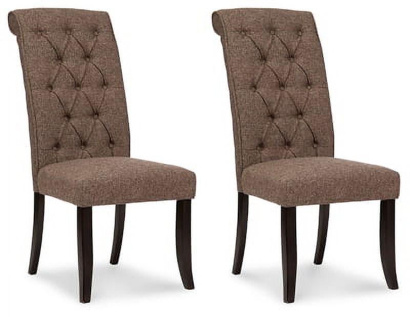 Signature Design by Ashley Tripton Classic Tufted Upholstered Armless Dining Chair, Set of 2, Brownish Gray