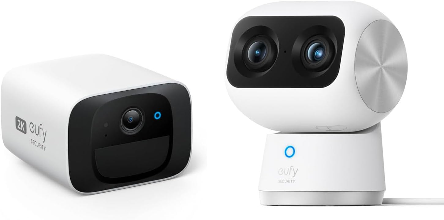 eufy Security SoloCam C210, Wireless Outdoor Camera, 2K Resolution Indoor Cam S350, Dual Cameras, 4K UHD Resolution Security Camera with 8× Zoom and 360° PTZ
