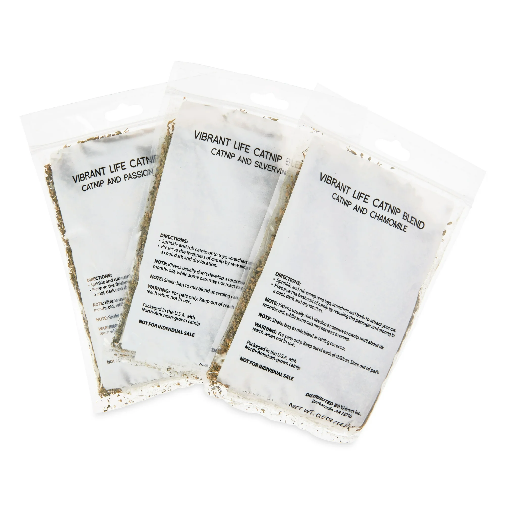 Vibrant Life Catnip Blends Collection 3 Pack 0.5 oz Includes Relaxing and Playful Blends