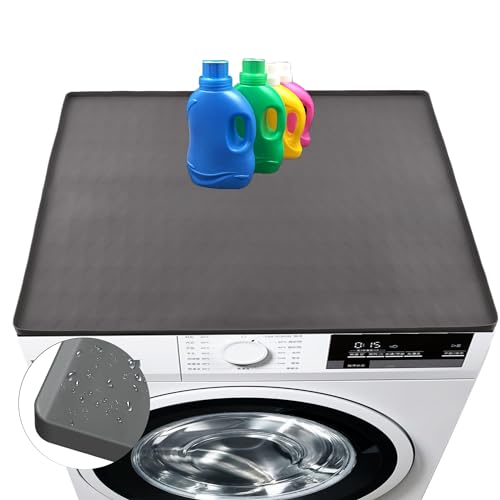 Washer and Dryer Top Protector Mat, Silicone Rubber Mat for Laudry Machine & Dryer, Non Slip Heavy Duty Waterproof Washable Top Cover Pad for Home Kitchen Laundry Room