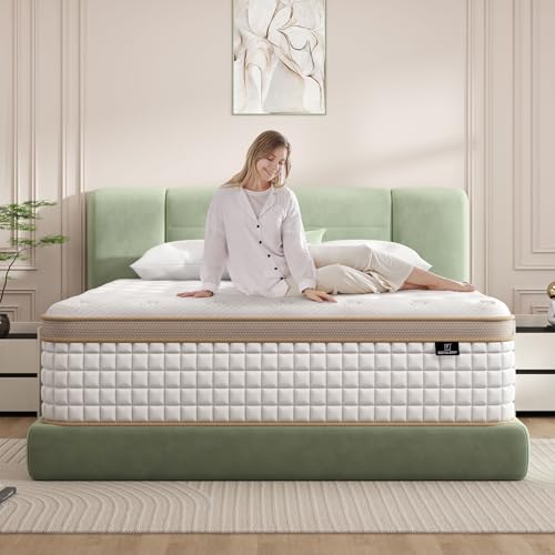 Firm Queen Mattress, [Enhanced] 14 Inch Queen Size Hybrid Mattress with Gel Memory Foam & Independent Pocket Springs, Pressure Relief, Strong Edge Support, 365-Night Trial, CertiPUR-US