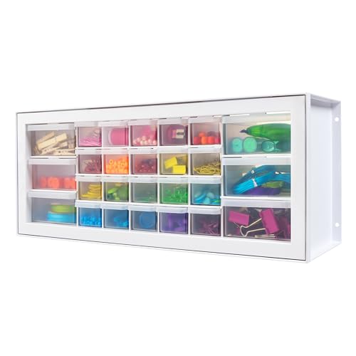 IRIS USA Tool Box Organizer, Sewing Cabinet, Teacher Toolbox, Craft Cabinet Storage, 26 Drawer Parts Cabinet, Tool Organizer, Art Storage Cabinets, Screw, Small Parts, Scrapbook Art Hobby - White