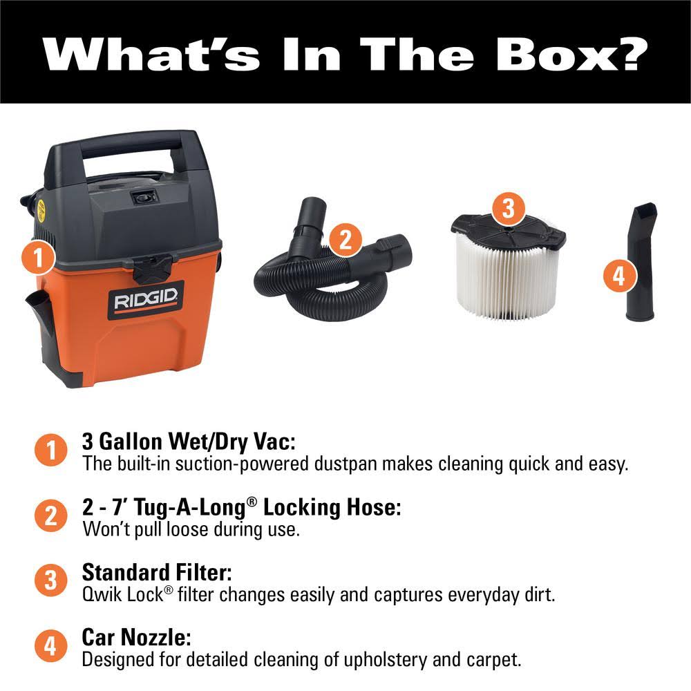 Ridgid WD3050 Wet/Dry Handheld Vacuum