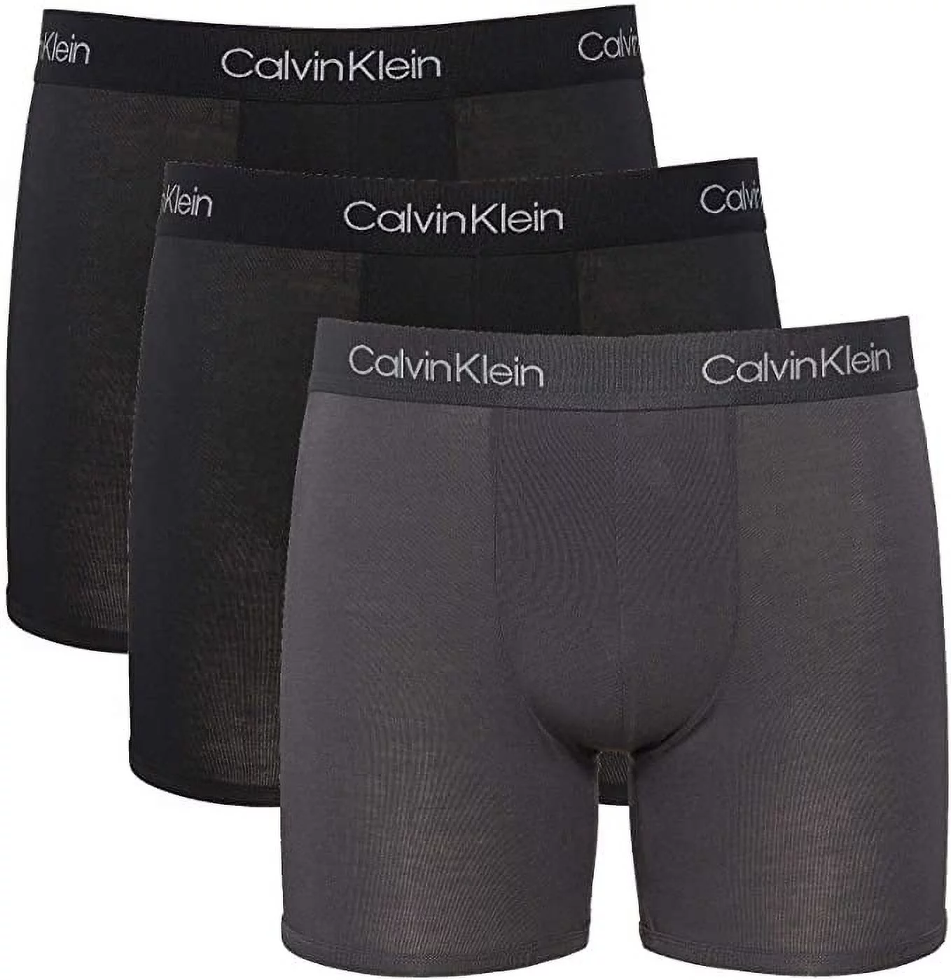 Calvin Klein Mens 3 Pack Body Modal Boxer Briefs (Medium, Black/Grey/Black)