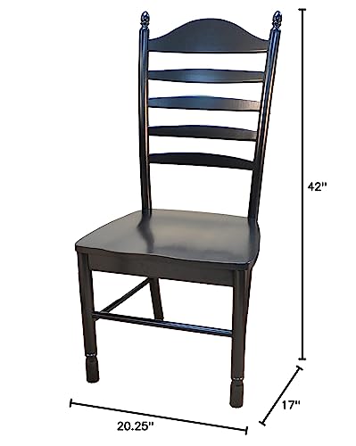 Carolina Living Whitman Transitional Ladder Back Dining Room Accent Chair for Kitchen Table, Dining Room Table or Side Seating, Antique Black