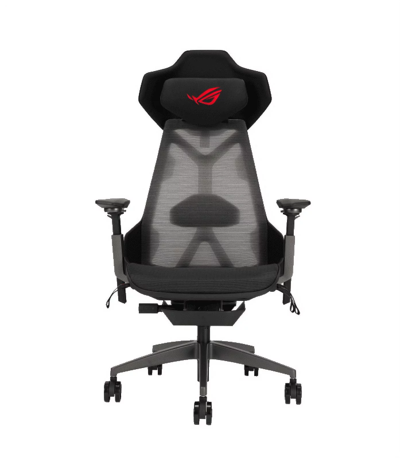 ASUS ROG Destrier Ergo Gaming Chair, Futuristic Cyborg Aesthetic, Versatile Seat Adjustments, Mobile Gaming Arm Support Mode, Acoustic Panel