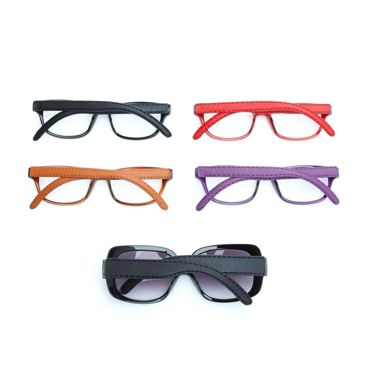 JOY MANGANO 10 PC Shades Readers with LEATHER Wrapped arms AND SUNGLASSES 1.5M