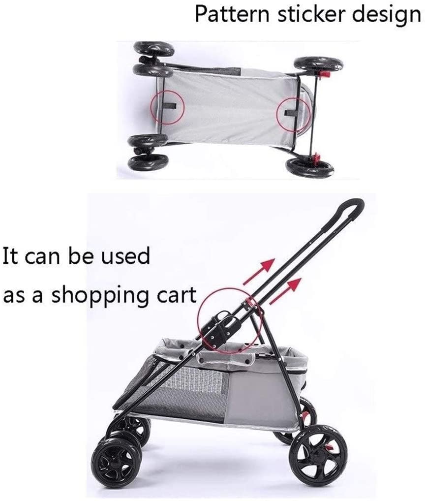 Double Dog Stroller Home Pet Stroller Travel Outdoor Cart Dog Cat Carrier Pet Pipe High-Intensity (C) (A)