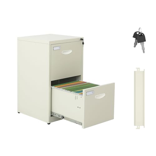 2 Drawer File Cabinet, Black Metal File Cabinets for Home Office，2- Drawer File Cabinet with Lock, Small File Cabinet,Two Drawer Vertical File Cabinet for Letter