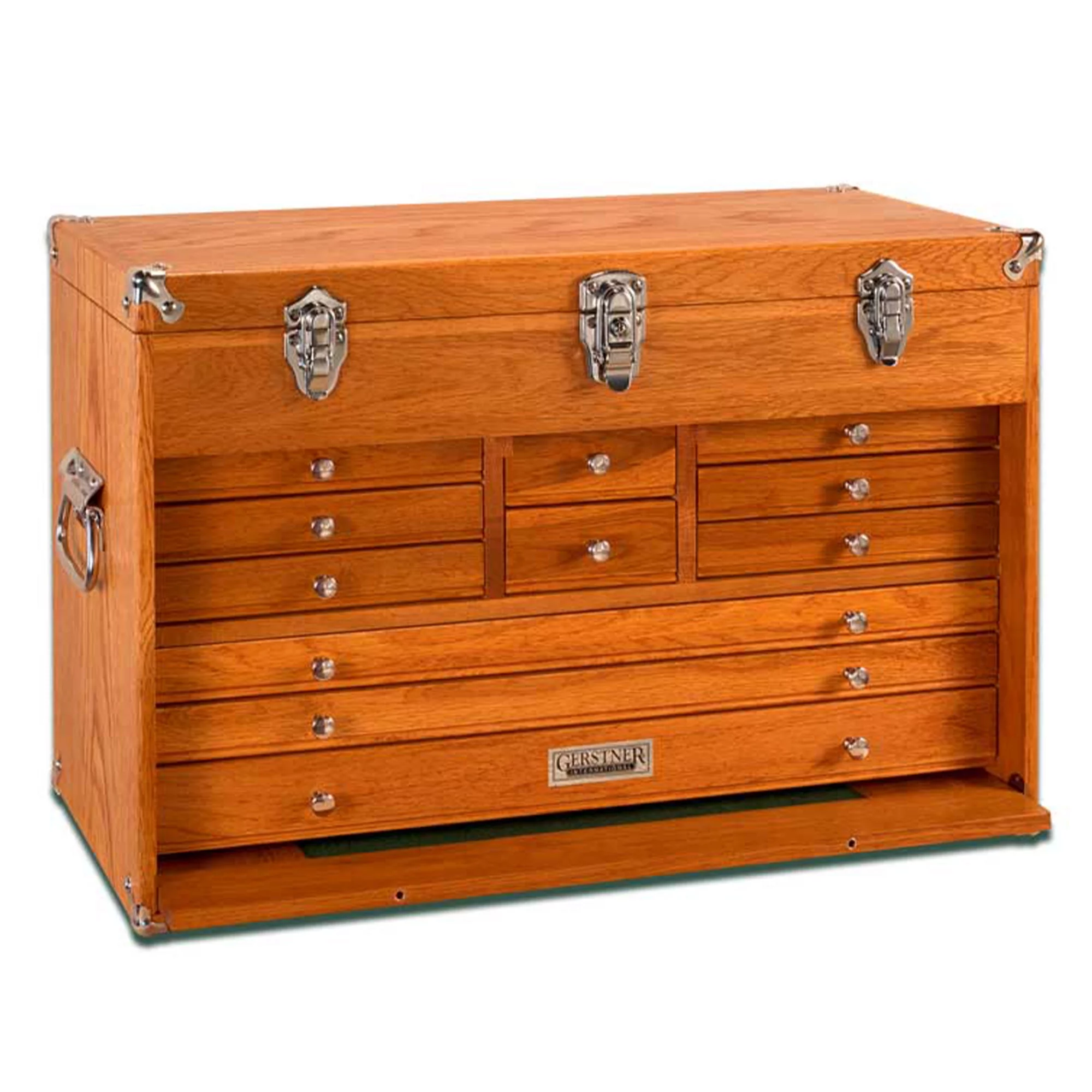 Gerstner International Hardwood 11-Drawer Top Chest with Front Lid, Red Oak